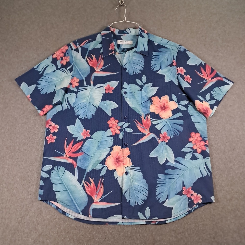 Tommy Bahama Bahama Coast Paradiso Island Zone Tropical Floral Print L